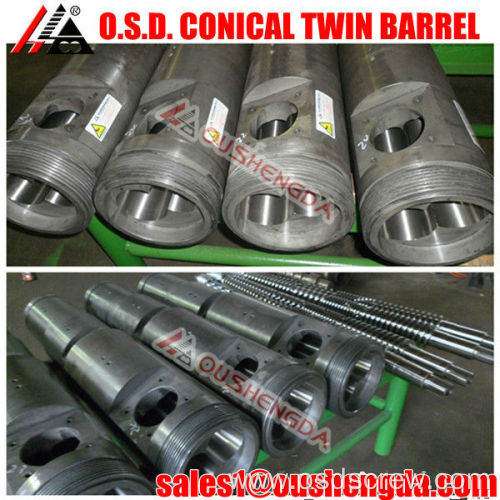 Extruder carbide twin screw cylinder for upc plastic pipe